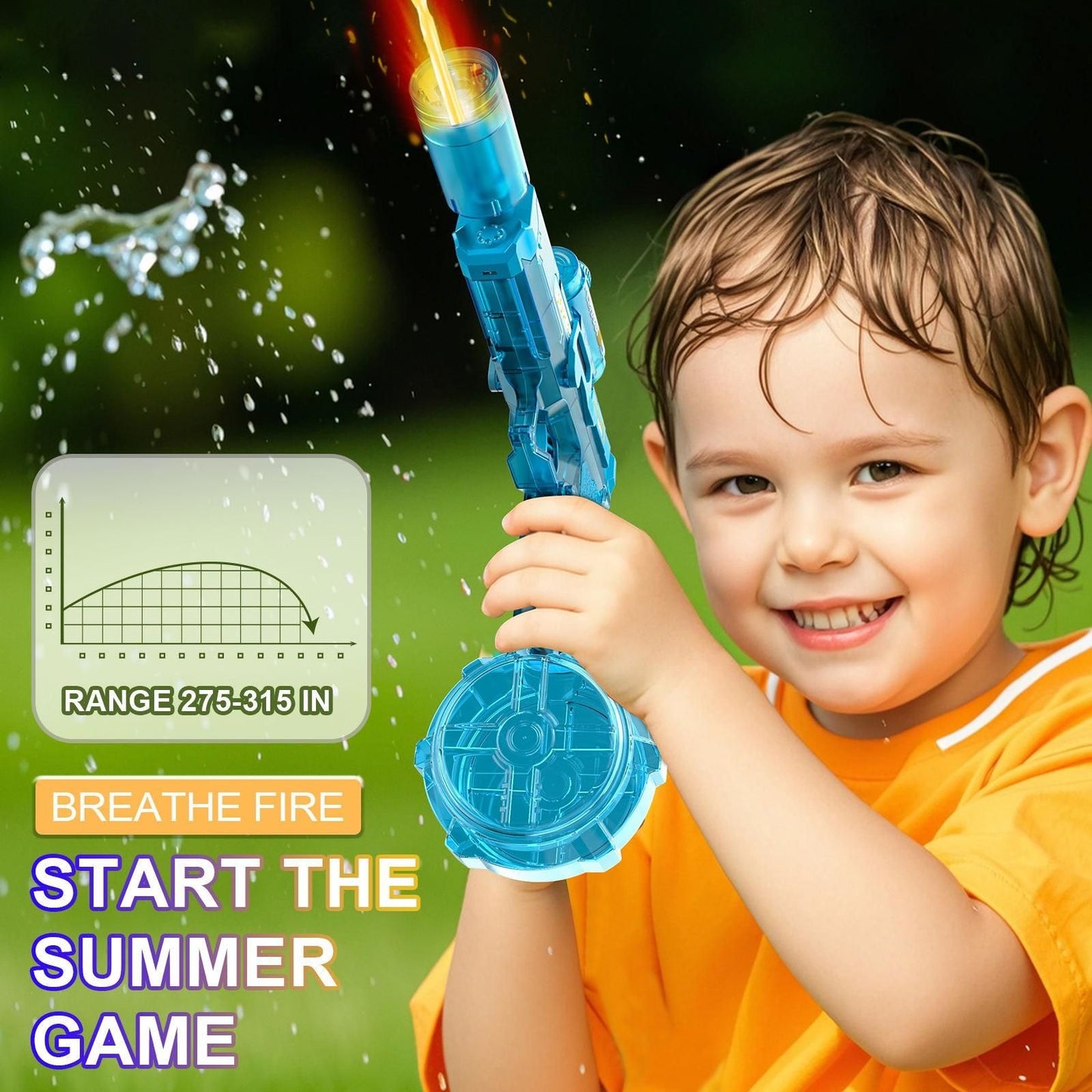 🔥 Fire Light Electric Water Gun – LED Light Blaster Toy for Kids & Adults