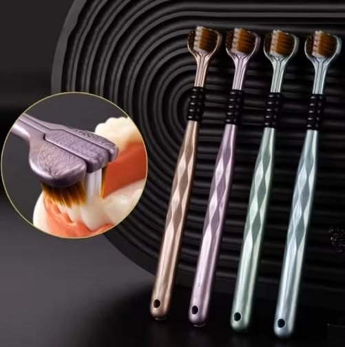 🪥 3-Sided Toothbrush – Deep Clean 360° Bristles (Pack of 2 / Pack of 4)