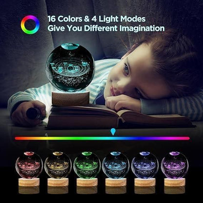 ✨ Illuminated 3D Crystal Ball Lamp – LED Night Light for Home Décor
