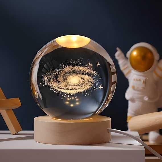 ✨ Illuminated 3D Crystal Ball Lamp – LED Night Light for Home Décor
