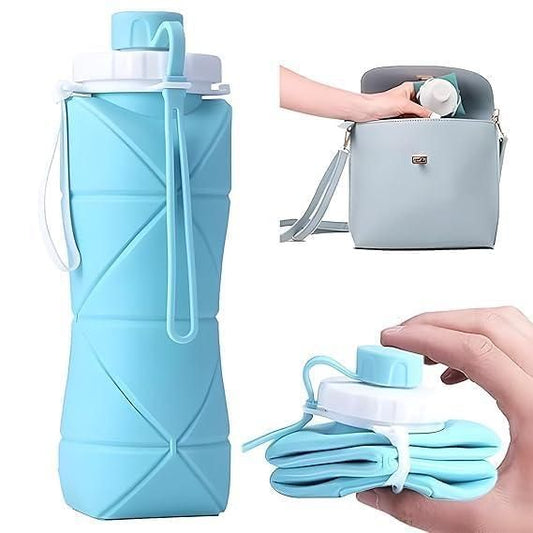 💧 Collapsible Silicone Water Bottle – BPA Free, Leak-Proof & Travel-Friendly (600 ml)