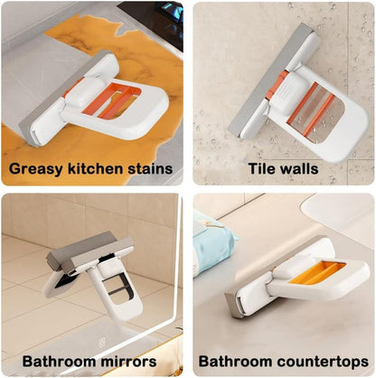 🧽 Mini Foldable Desktop Mop – Portable Self-Squeeze Cleaning Tool (Multicolour)