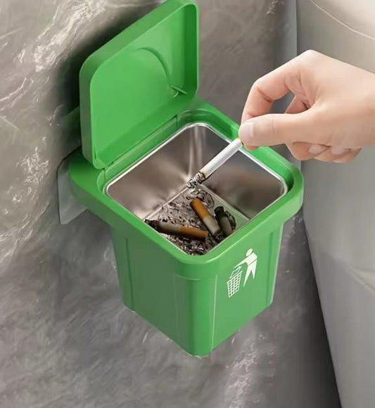 🗑️ Stainless Steel Multipurpose Mini Dustbin & Ashtray – Wall Mount & Tabletop