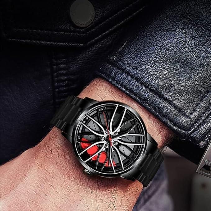 ⏱️ Stereoscopic Car Wheel Watch – 3D Rim Design Quartz Timepiece