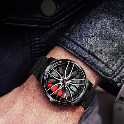 ⏱️ Stereoscopic Car Wheel Watch – 3D Rim Design Quartz Timepiece