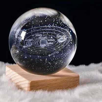 ✨ Illuminated 3D Crystal Ball Lamp – LED Night Light for Home Décor