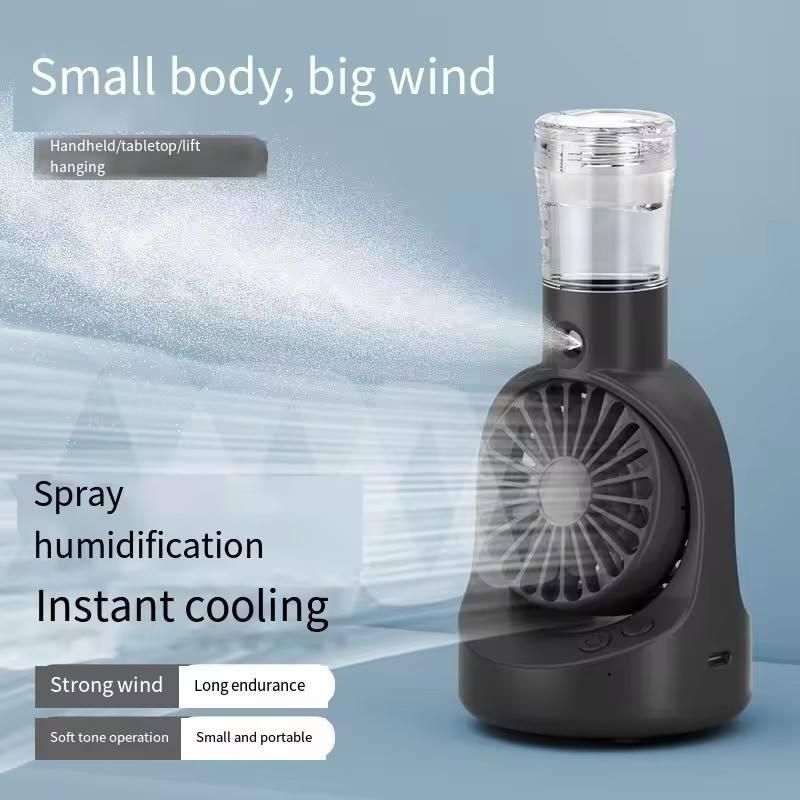 ❄️ Portable Rechargeable Handheld Spray Cooling Fan – Mini Mist Fan for Instant Cooling