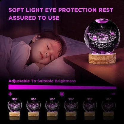 ✨ Illuminated 3D Crystal Ball Lamp – LED Night Light for Home Décor