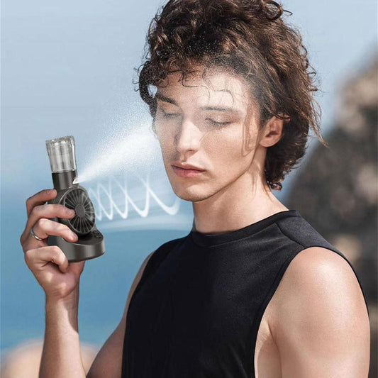 ❄️ Portable Rechargeable Handheld Spray Cooling Fan – Mini Mist Fan for Instant Cooling
