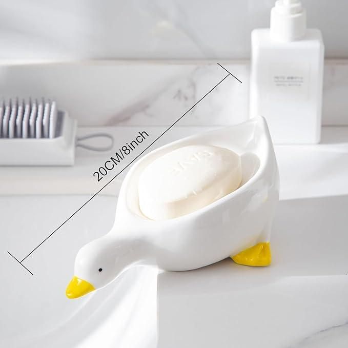 🦆 Duck Shape Soap Holder – Cute Sink Decor & Soap Stand (Pack of 2)