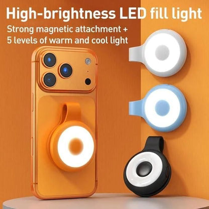 💡 Mini Magnetic LED Ring Light – Portable Clip-On Light for Selfies & Videos