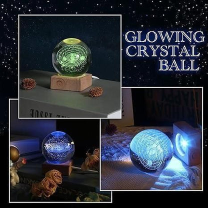 ✨ Illuminated 3D Crystal Ball Lamp – LED Night Light for Home Décor
