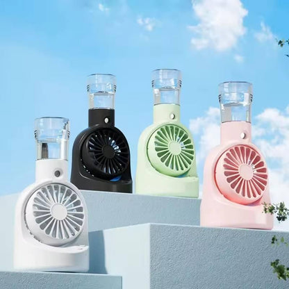 ❄️ Portable Rechargeable Handheld Spray Cooling Fan – Mini Mist Fan for Instant Cooling