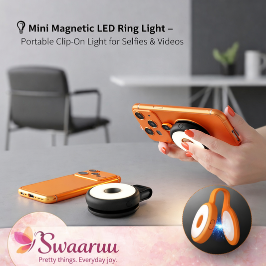 💡 Mini Magnetic LED Ring Light – Portable Clip-On Light for Selfies & Videos
