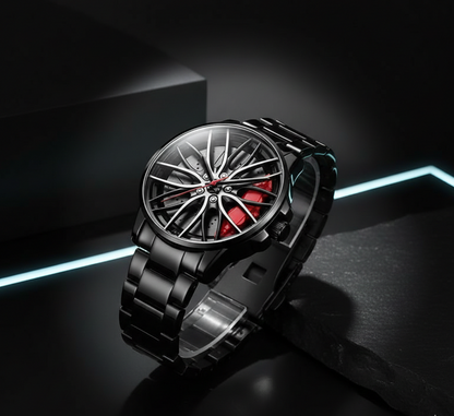 ⏱️ Stereoscopic Car Wheel Watch – 3D Rim Design Quartz Timepiece