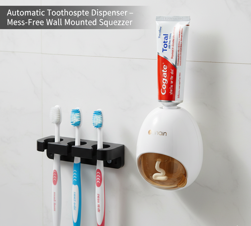 🪥 Automatic Toothpaste Dispenser – Mess-Free Wall Mounted Squeezer
