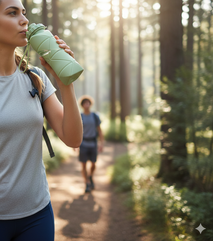 💧 Collapsible Silicone Water Bottle – BPA Free, Leak-Proof & Travel-Friendly (600 ml)